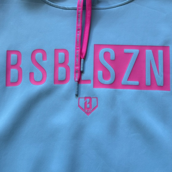 Baseball Lifestyle 101 Blue Hoodie with Pink Accents, Men’s size medium - Picture 2 of 10